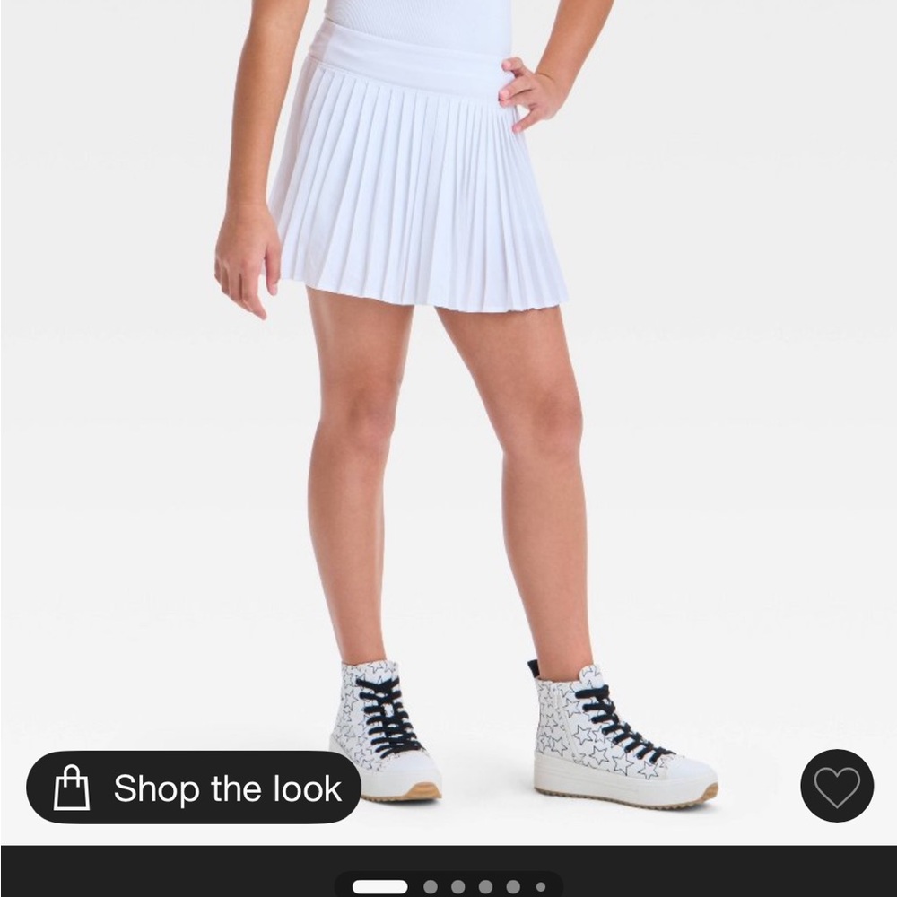 All in Motion White Pleated KIDS XXL (fits like adult small) Skort